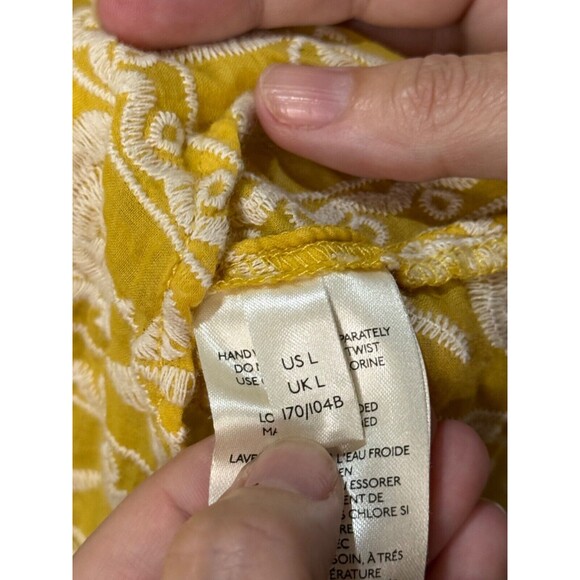 Pilcro Anthropologie Embroidered Shirt La Bella Femme Buttondown $148 Size Large - Picture 8 of 10